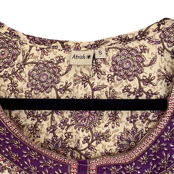 Atrish Beige Boho Patterned Mini Dress - Picture 3 of 6